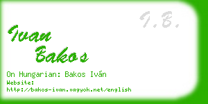 ivan bakos business card
